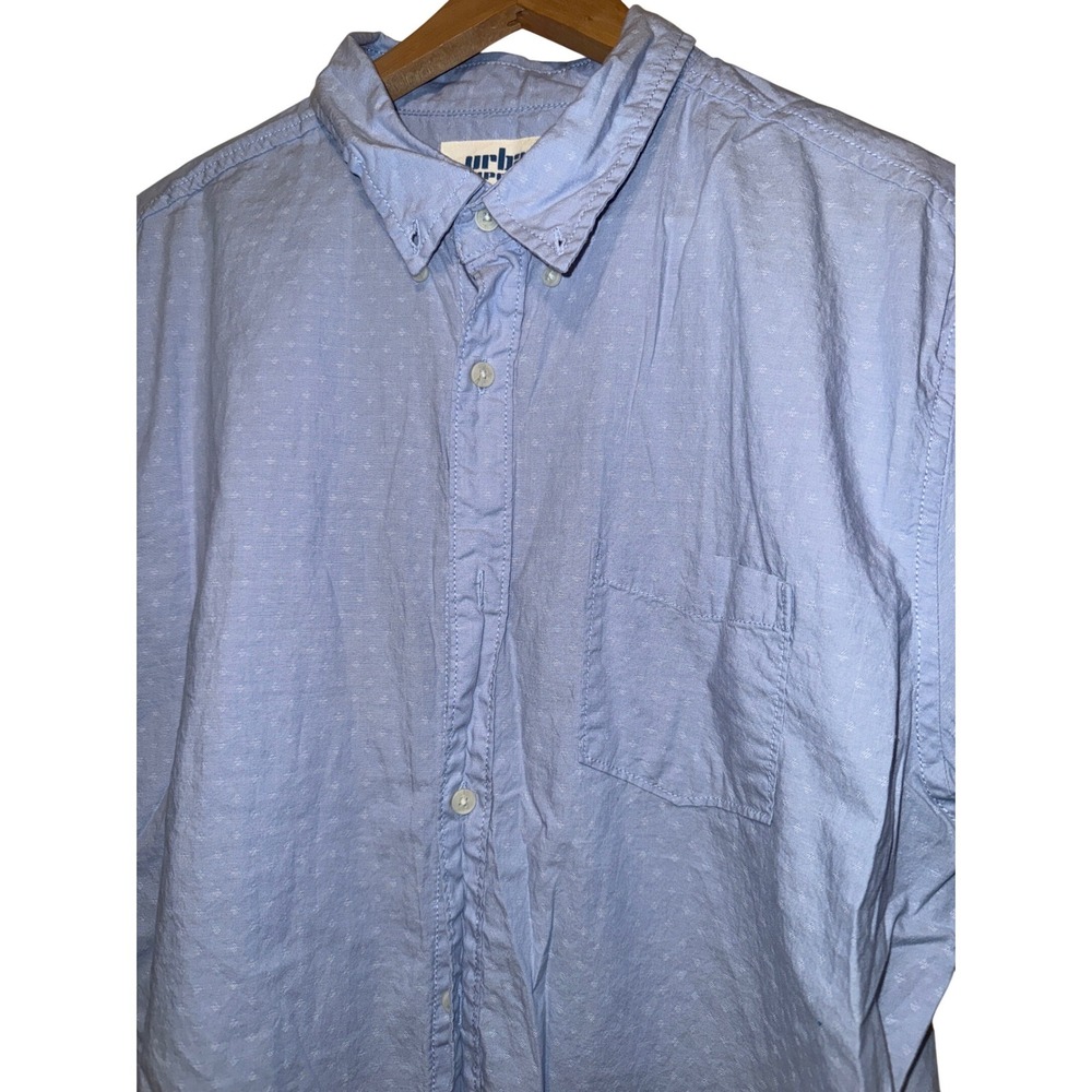Urban Pipeline Mens Light Blue Dotted Button‎ Down Pocket LS Shirt 2xl / XXLarge